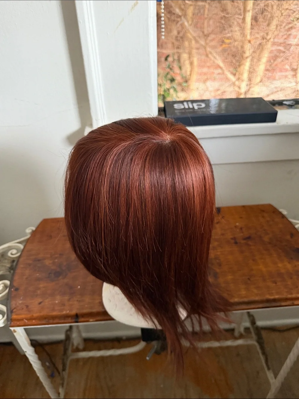 #321 Copper Red Human Hair Wig - Silky Light premium Hair completly hand tied